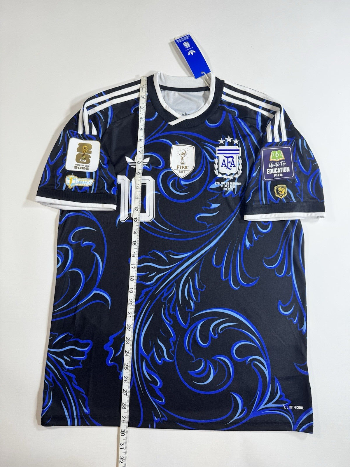 Argentina 2026 World Cup Lionel Messi Away Match Detail V England WC Patches NWT