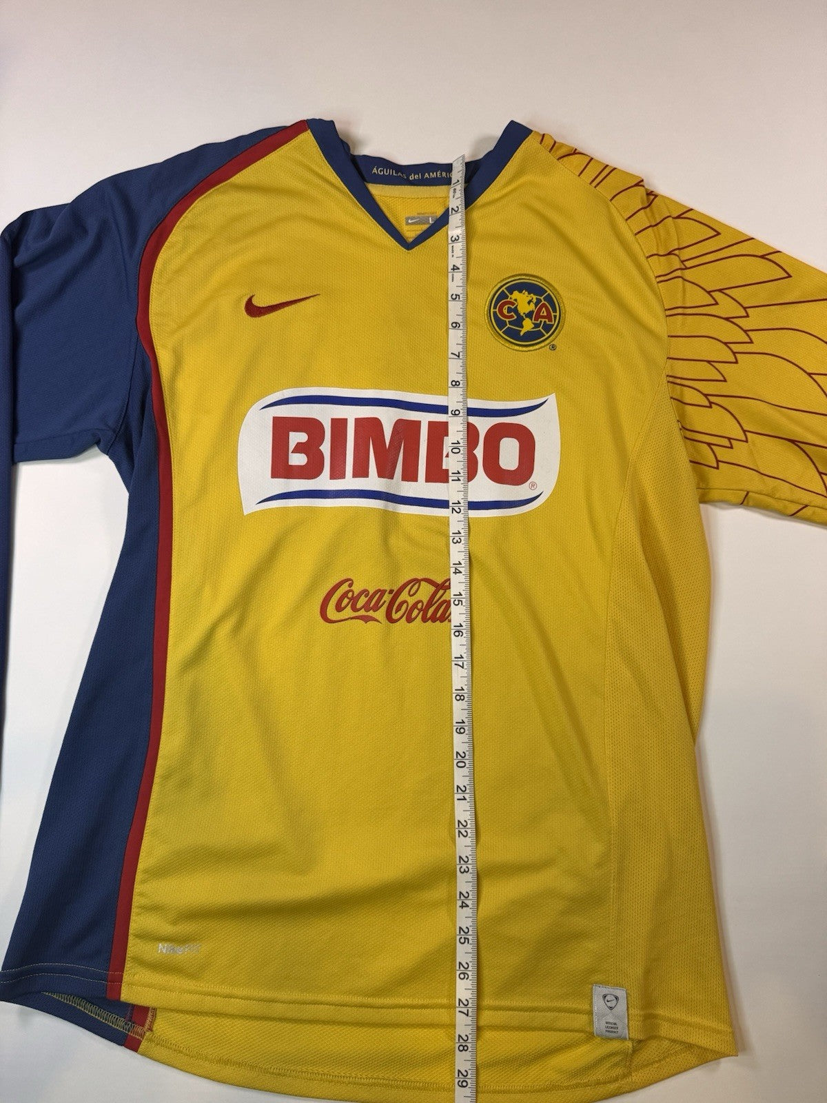 Club America 2007 2008 Cuauhtemoc Blanco Long Sleeve Home Shirt Jersey Sz L