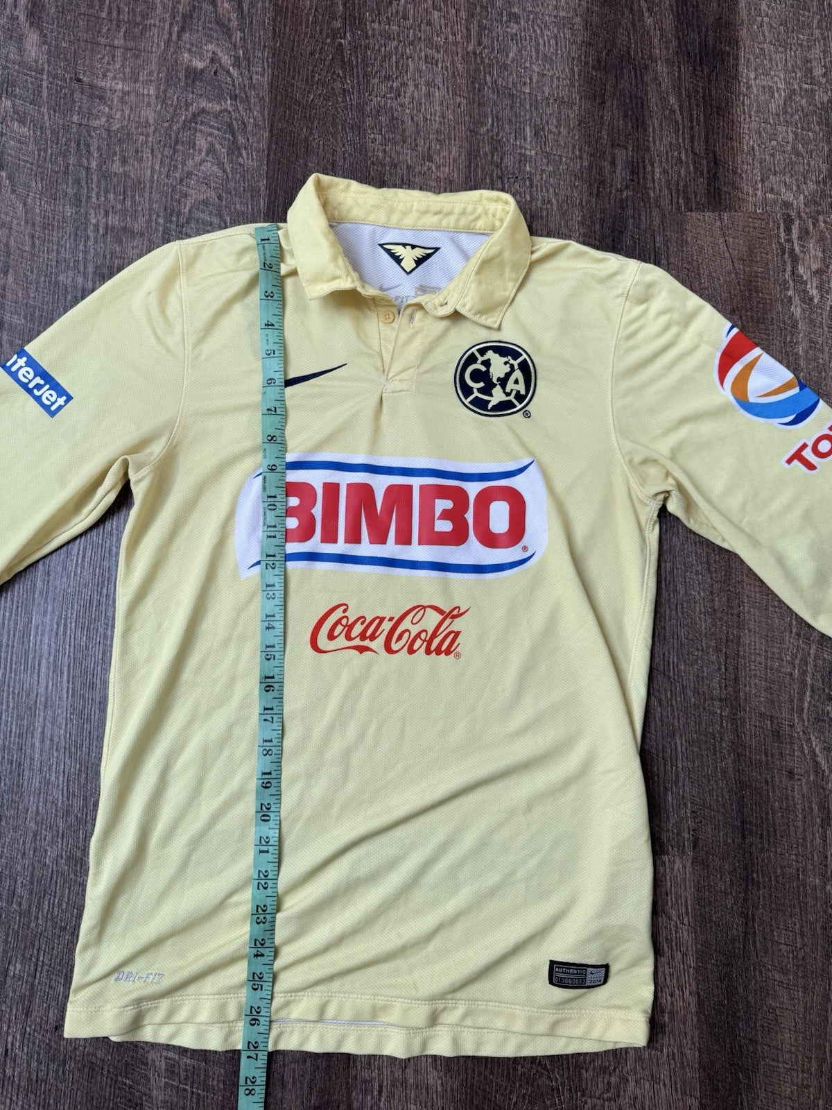 Club America 2014 2015 Home Long Sleeve Football Shirt Jersey Size S 