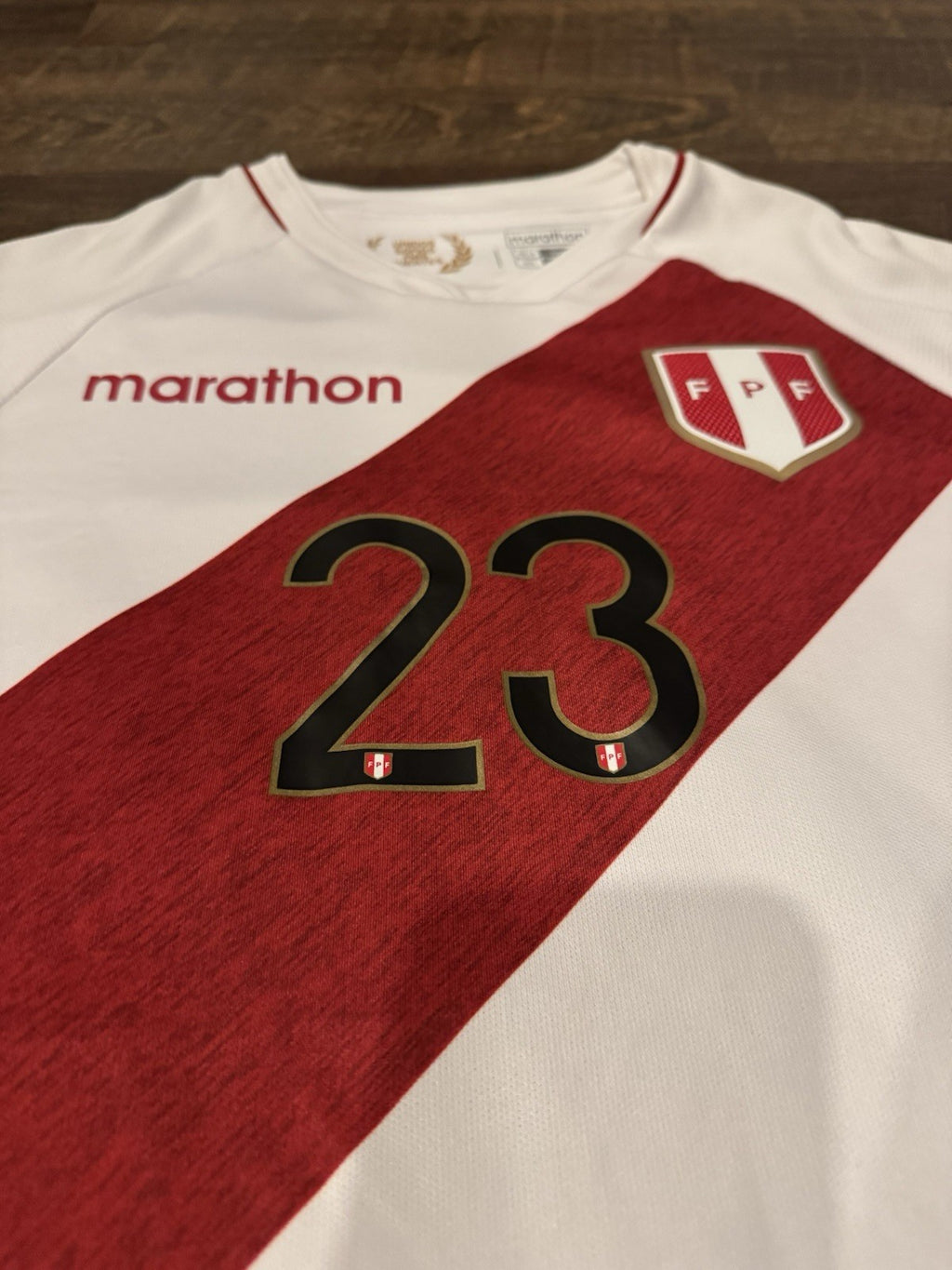 Pedro Aquino Peru FPF Jersey WC Qualifiers 2022 Player Match issued  Utileria