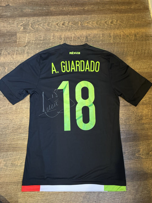 Andres Guardado UTILERIA SIGNED 2015 Adidas Mexico Home Soccer Jersey. NO COA