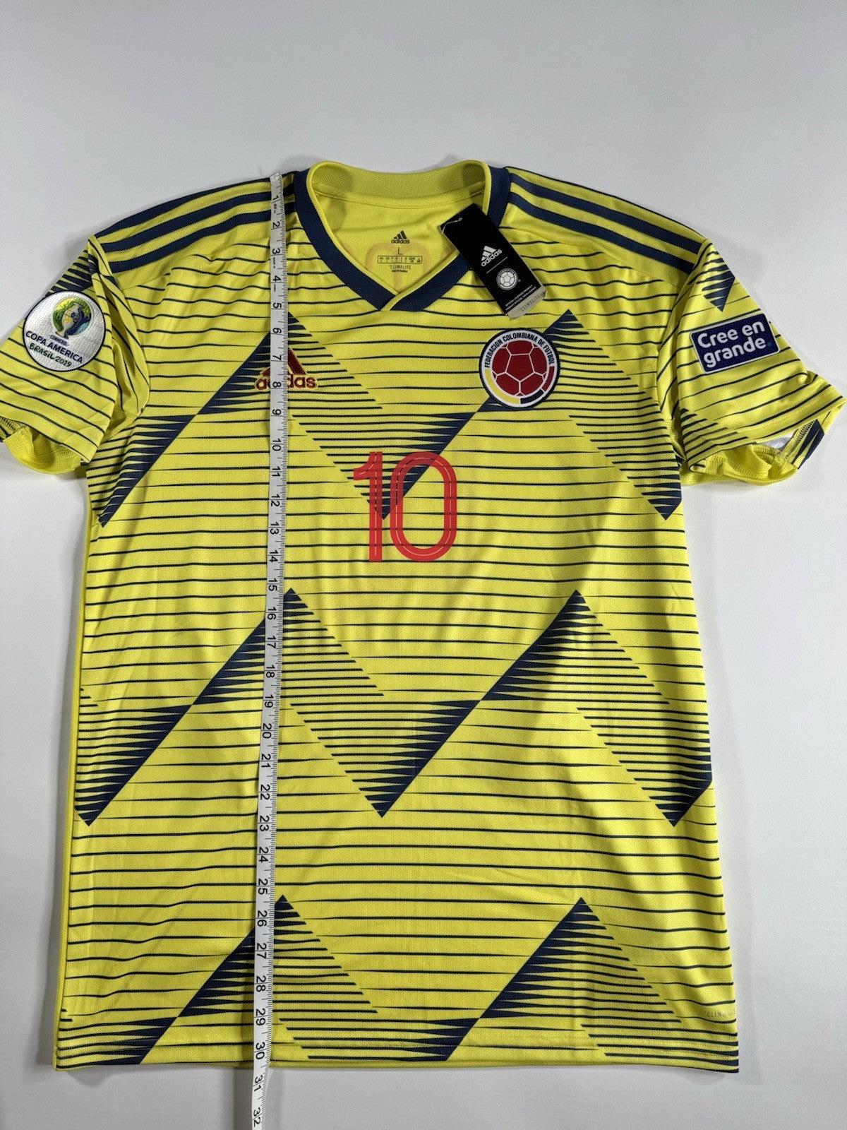 Colombia 2019 Copa America James Rodriguez Home Football Shirt Jersey Size L