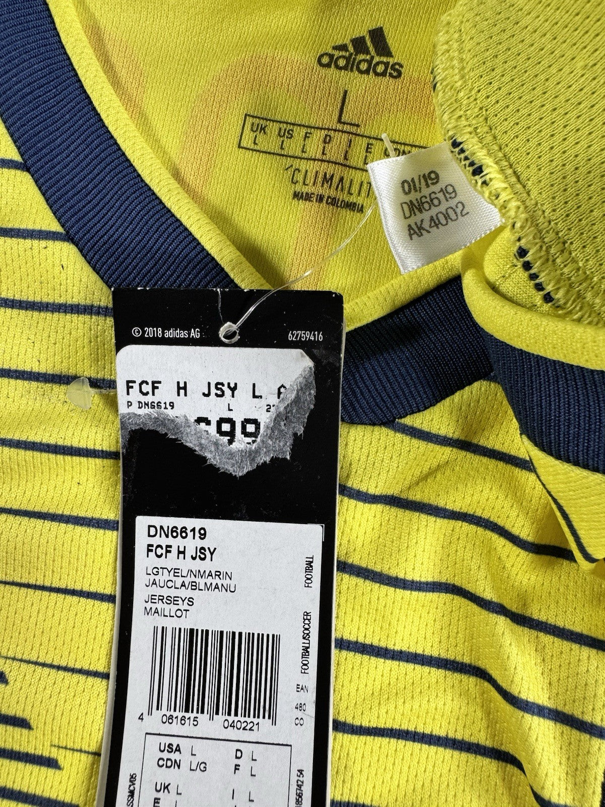 Colombia 2019 Copa America James Rodriguez Home Football Shirt Jersey Size L