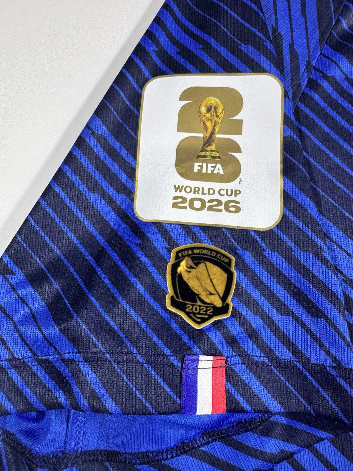France 2026 World Cup Kylian Mbappe Fan Version WC Patches Shirt Jersey Size L