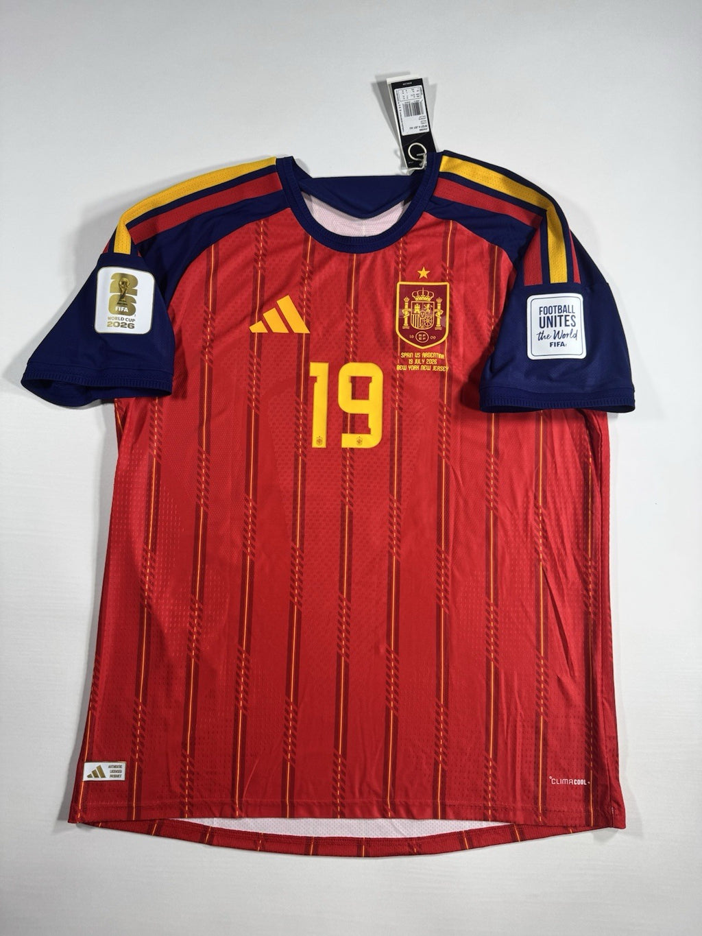 Spain 2026 World Cup Final Lamine Yamal Authentic Football Shirt Jersey Size XL 