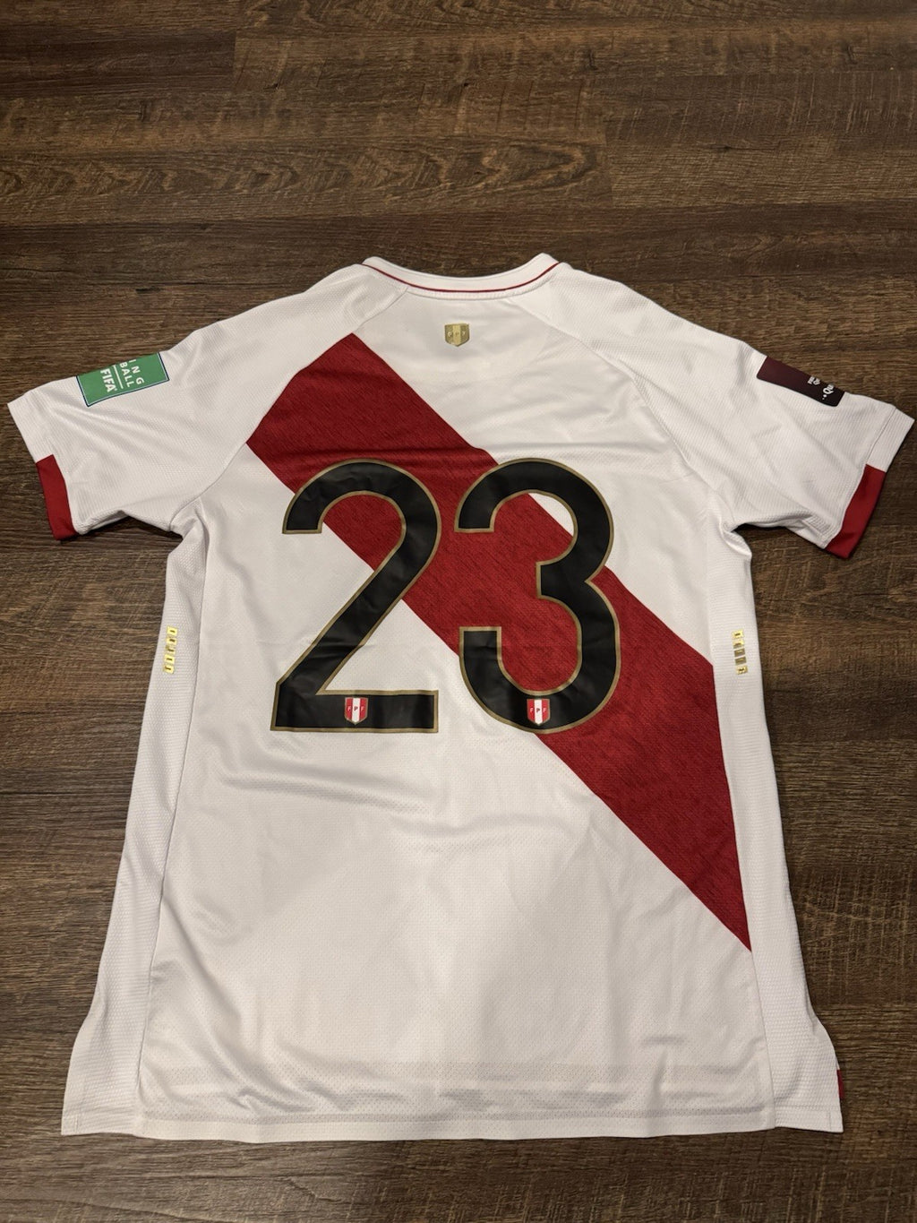 Pedro Aquino Peru FPF Jersey WC Qualifiers 2022 Player Match issued  Utileria