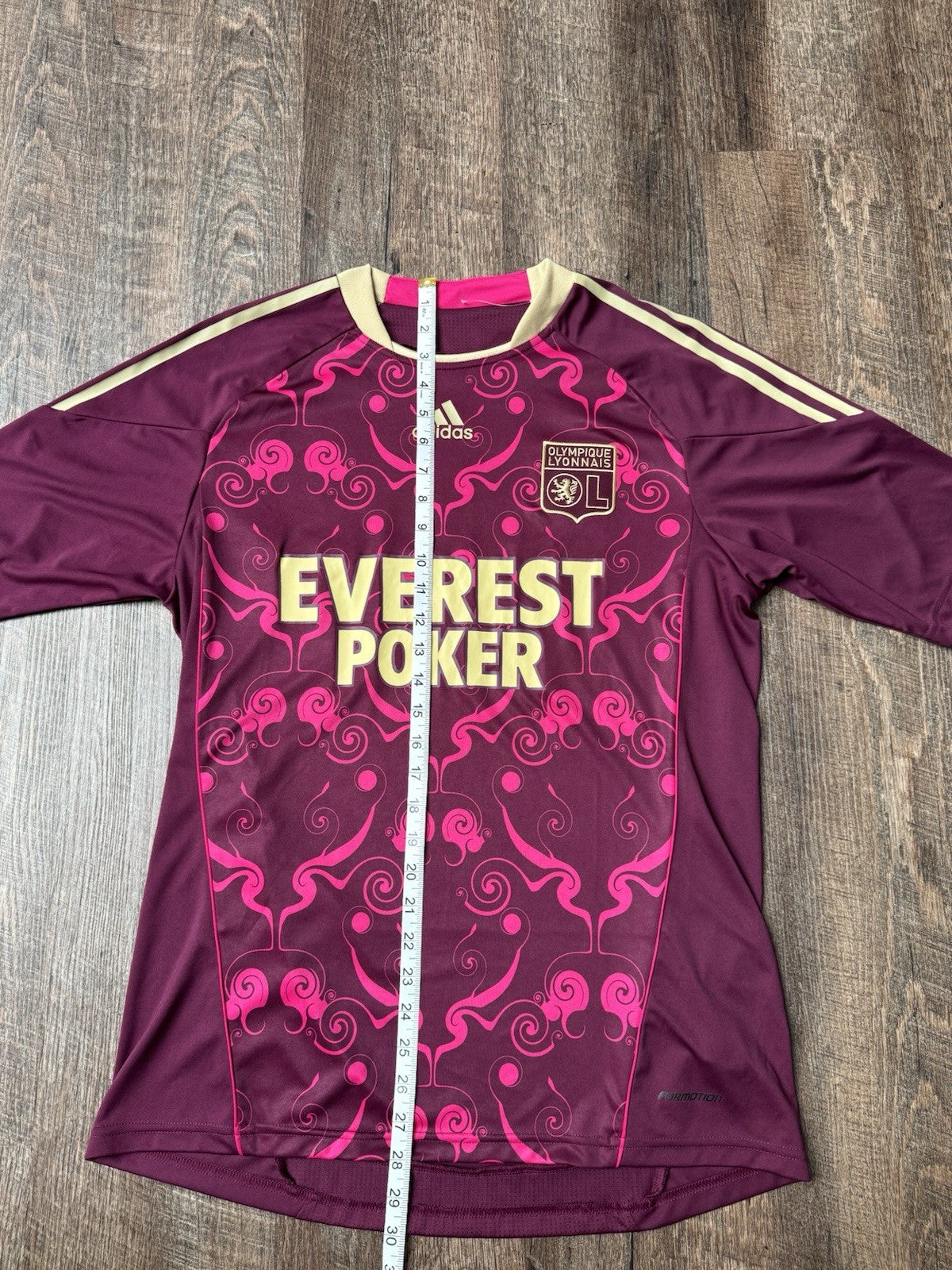 Olympique Lyon 2010 2011 Away Football Jersey Adidas FORMOTION Player Issue Sz L