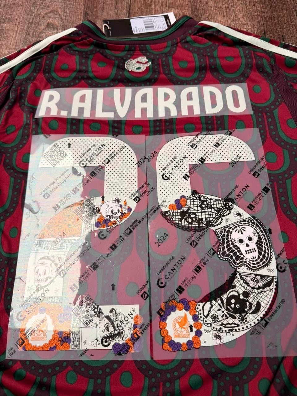 Mexico 2024 Dia de Muertos Roberto Piojo Alvarado Official Name Set Jersey Sz L