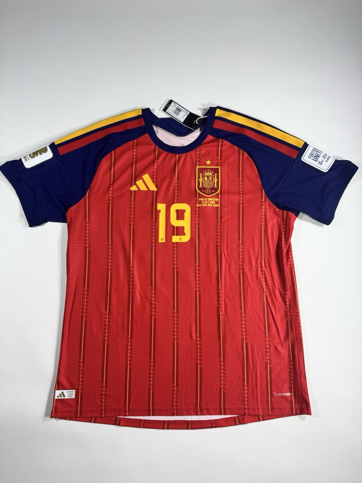 Spain 2026 World Cup Final Lamine Yamal Authentic Football Shirt Jersey Size XL 
