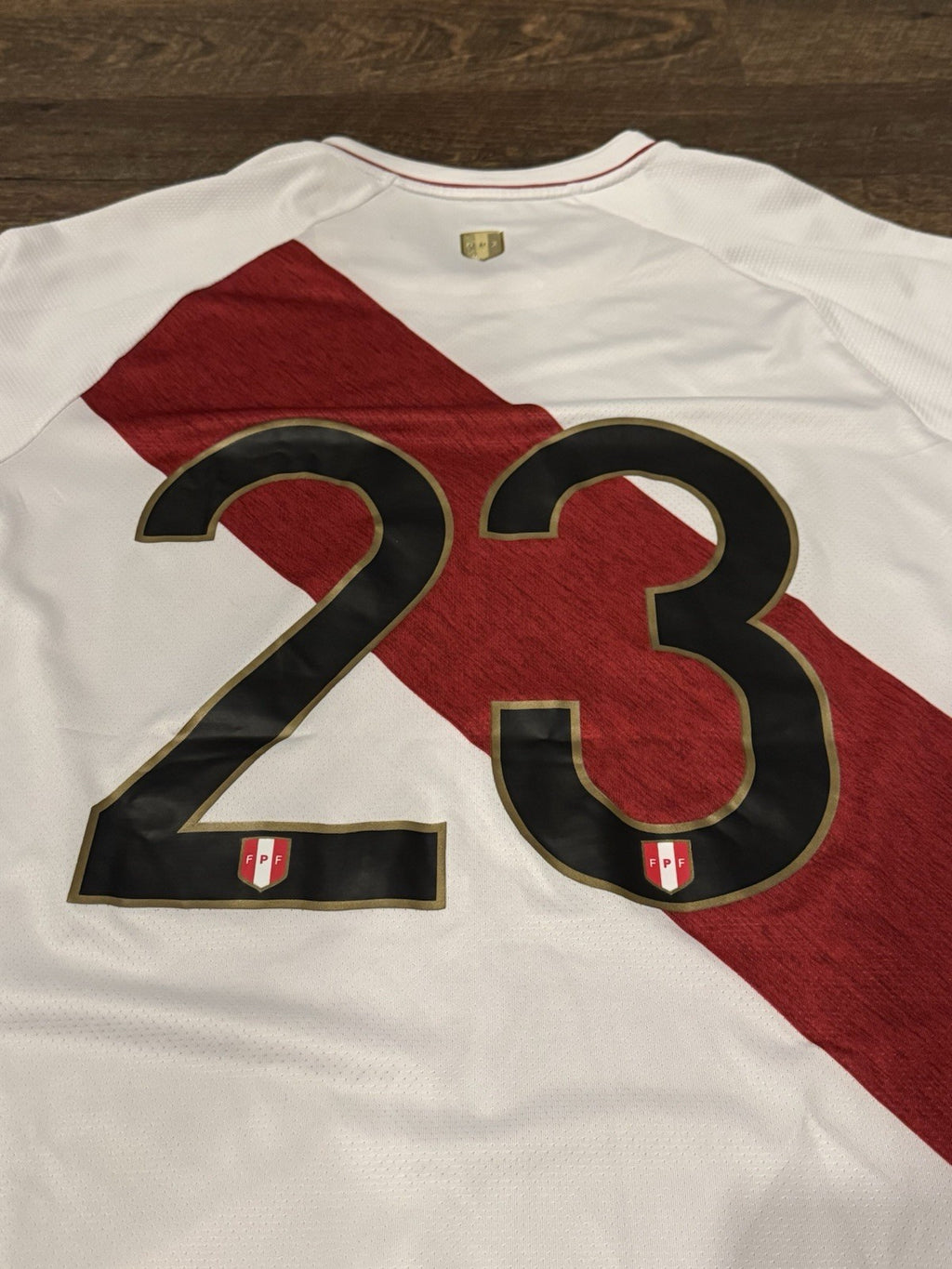 Pedro Aquino Peru FPF Jersey WC Qualifiers 2022 Player Match issued  Utileria