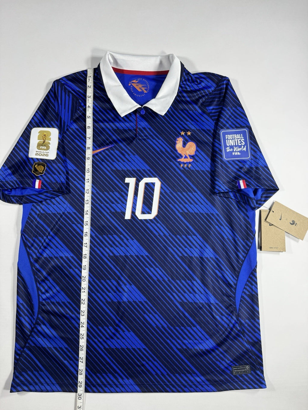 France 2026 World Cup Kylian Mbappe Fan Version WC Patches Shirt Jersey Size L