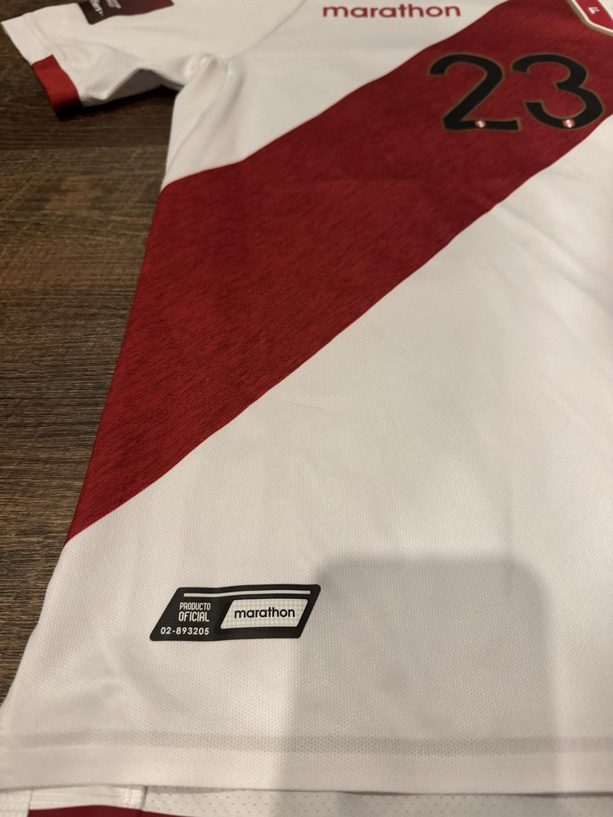 Pedro Aquino Peru FPF Jersey WC Qualifiers 2022 Player Match issued  Utileria