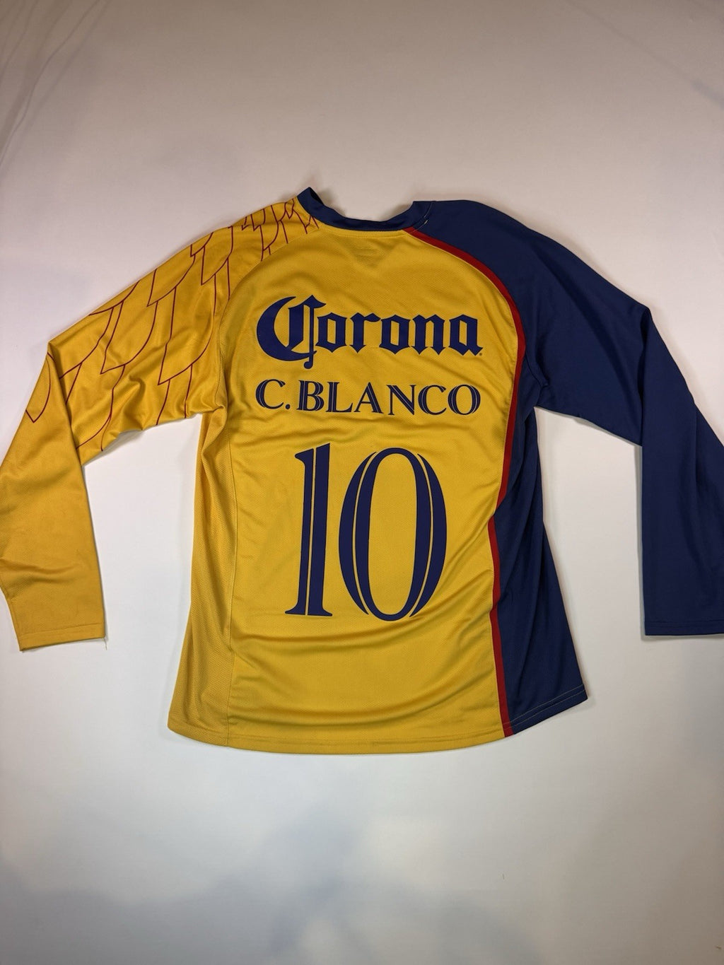 Club America 2007 2008 Cuauhtemoc Blanco Long Sleeve Home Shirt Jersey Sz L