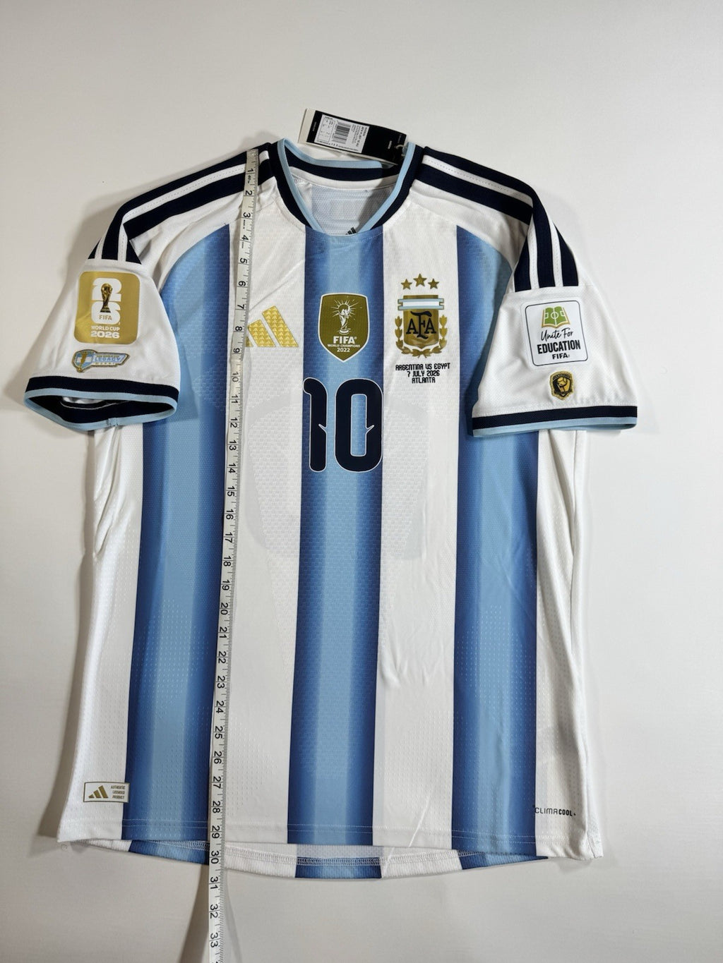 Argentina Lionel Messi Player Version Match Detail vs Egypt Jersey Size L NWT