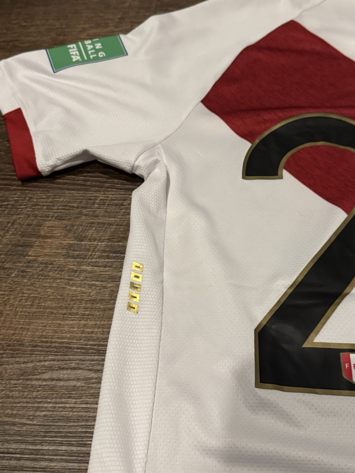 Pedro Aquino Peru FPF Jersey WC Qualifiers 2022 Player Match issued  Utileria