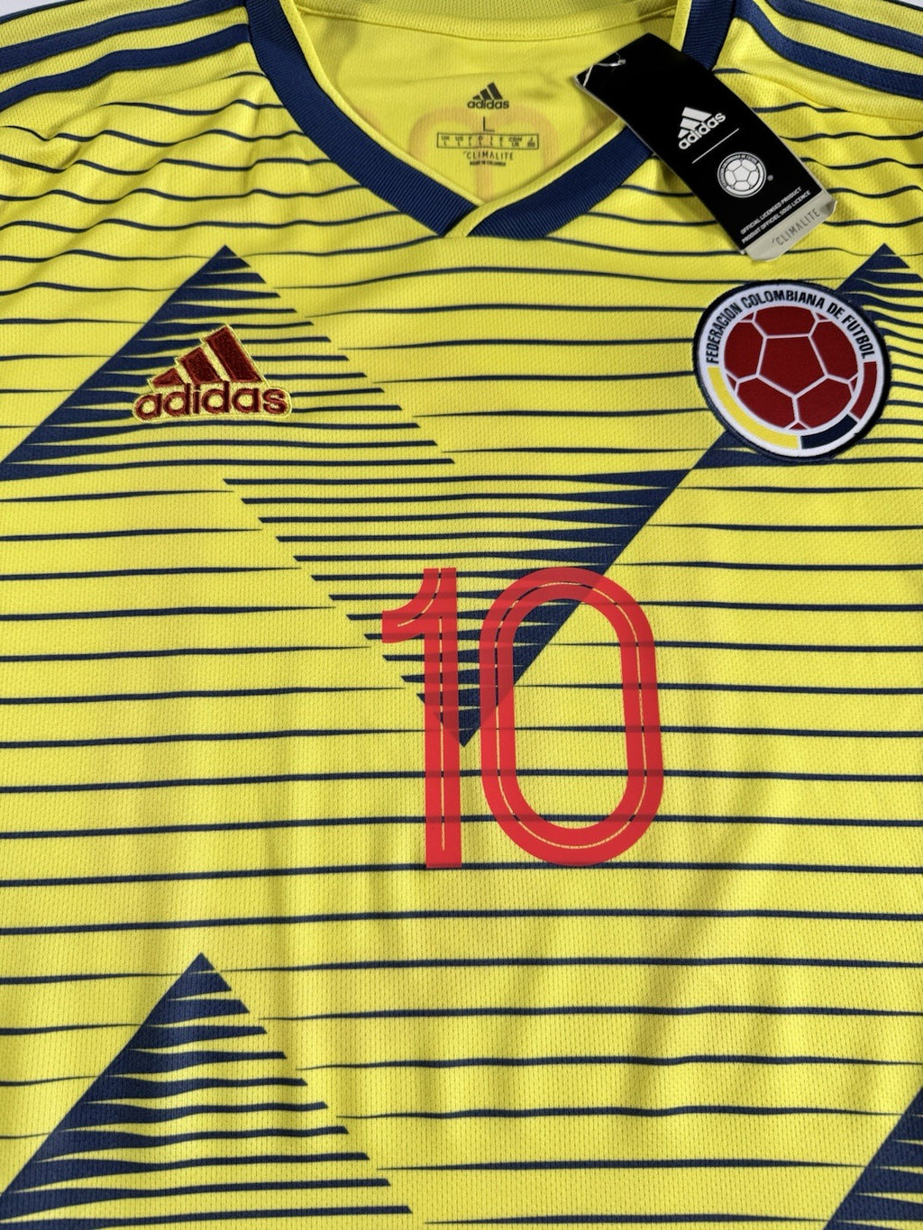 Colombia 2019 Copa America James Rodriguez Home Football Shirt Jersey Size L