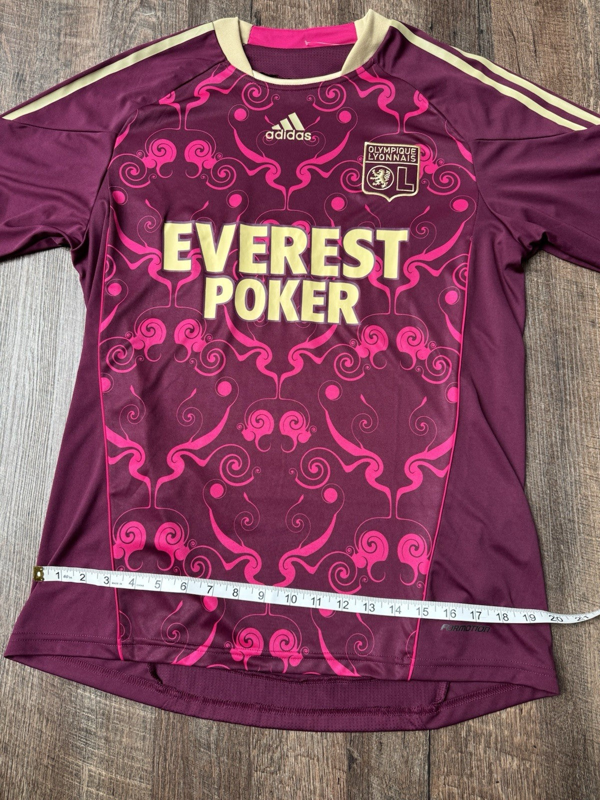 Olympique Lyon 2010 2011 Away Football Jersey Adidas FORMOTION Player Issue Sz L