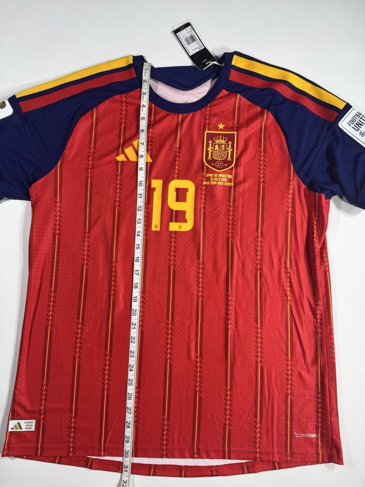 Spain 2026 World Cup Final Lamine Yamal Authentic Football Shirt Jersey Size XL 