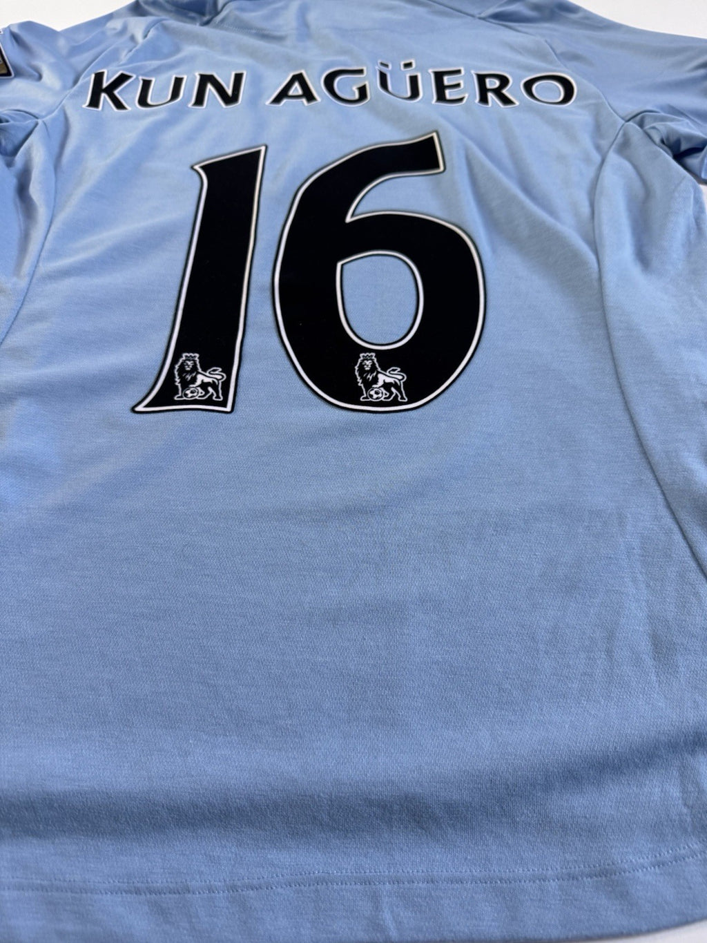 Sergio Kun Aguero Manchester City 2012 - 2013 Home Long Sleeve Jersey Sz 42 NWT