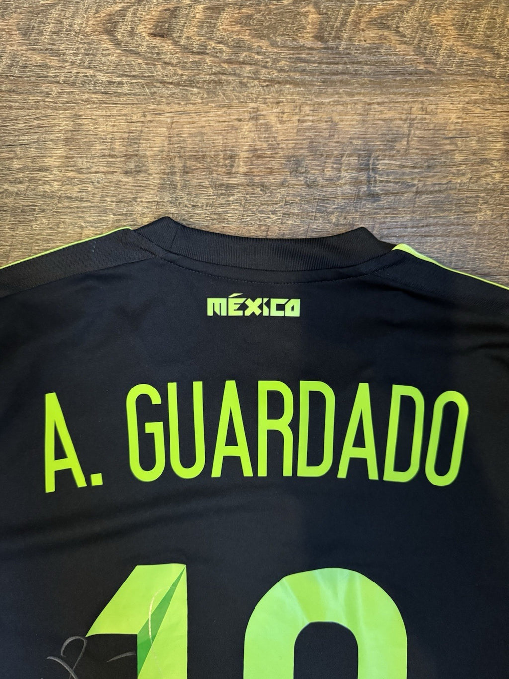 Andres Guardado UTILERIA SIGNED 2015 Adidas Mexico Home Soccer Jersey. NO COA